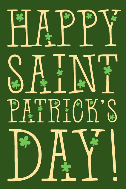 Saint Patrick Clover Letters ecard