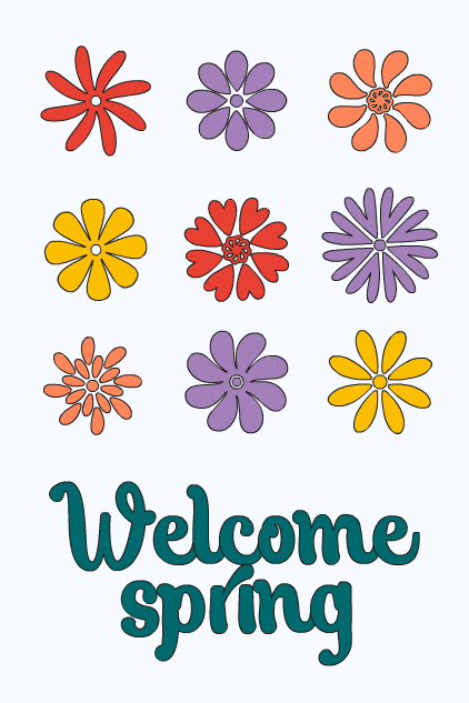 Welcome Spring Flowers ecard