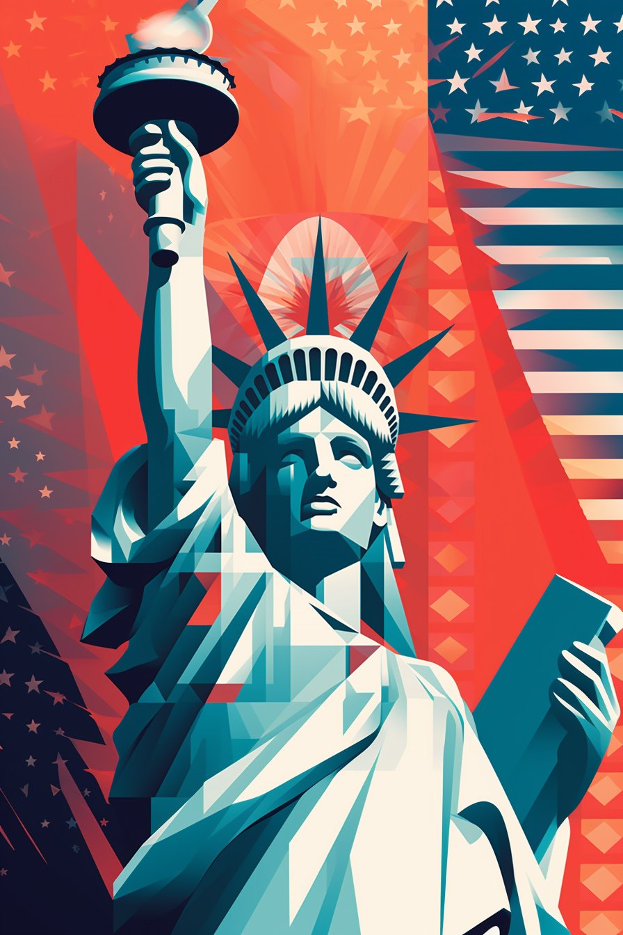 Statue Of Liberty Geometric ecard