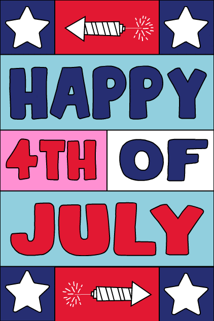 4th Of July Blocks ecard
