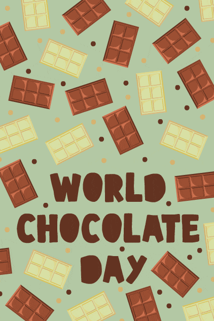 World Chocolate Bars Pattern ecard