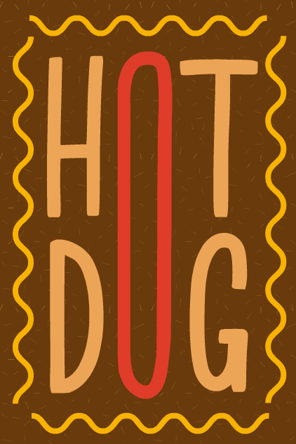 Hot Dog Word ecard