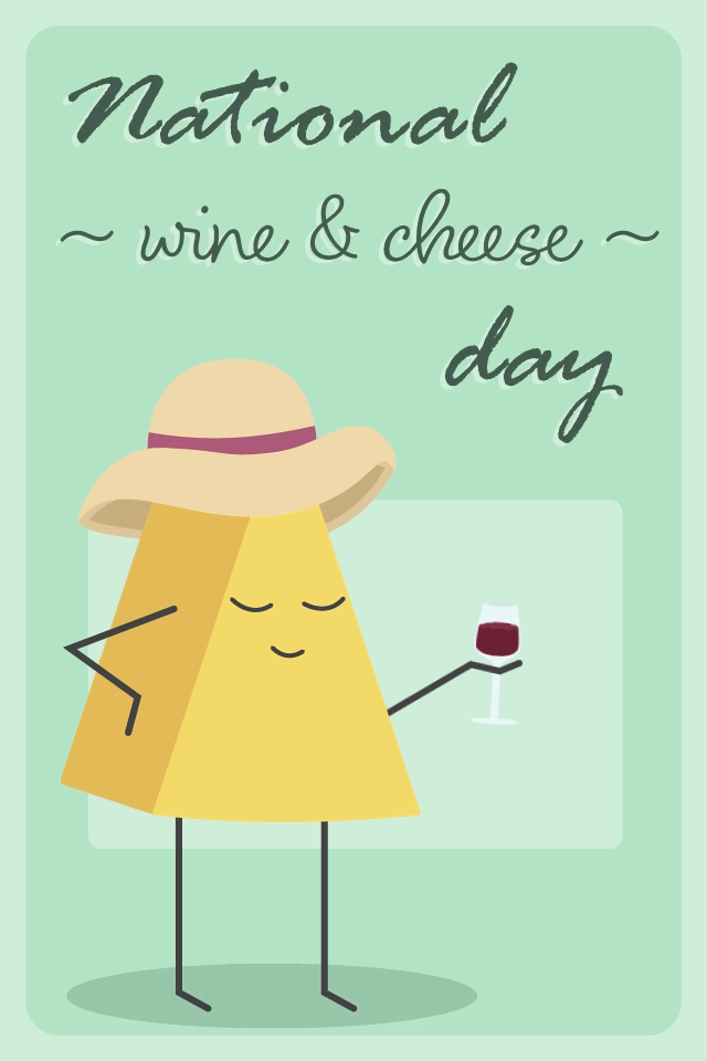 Wine And Cheese Hat ecard