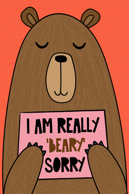 I Am Beary Sorry ecard