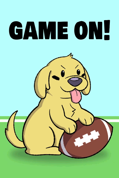 Game On Dog - Football Is Back Ecard