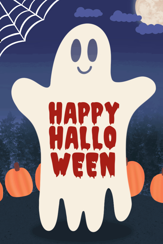 Halloween Big Ghost  ecard