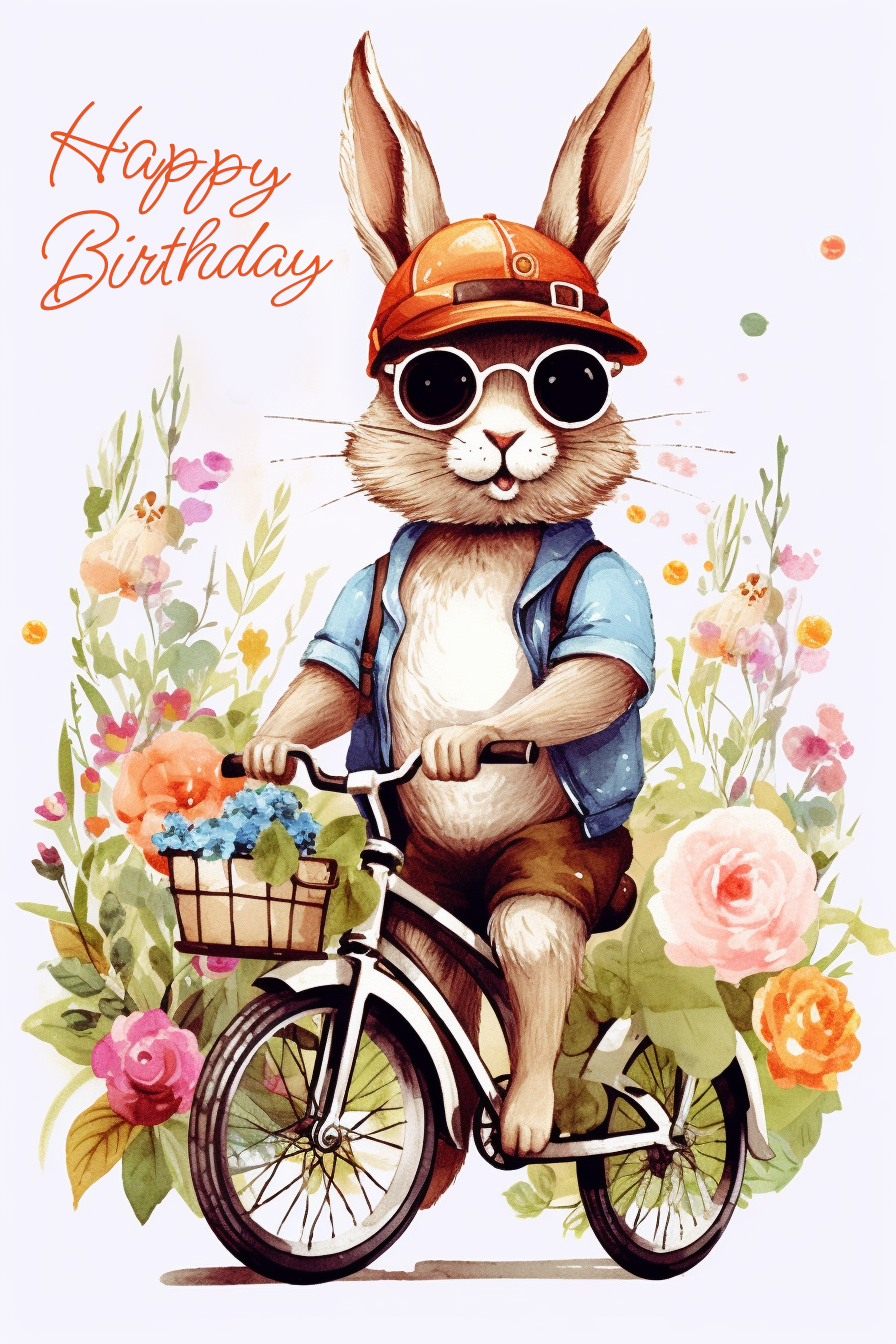 Rabbit On Bike ecard