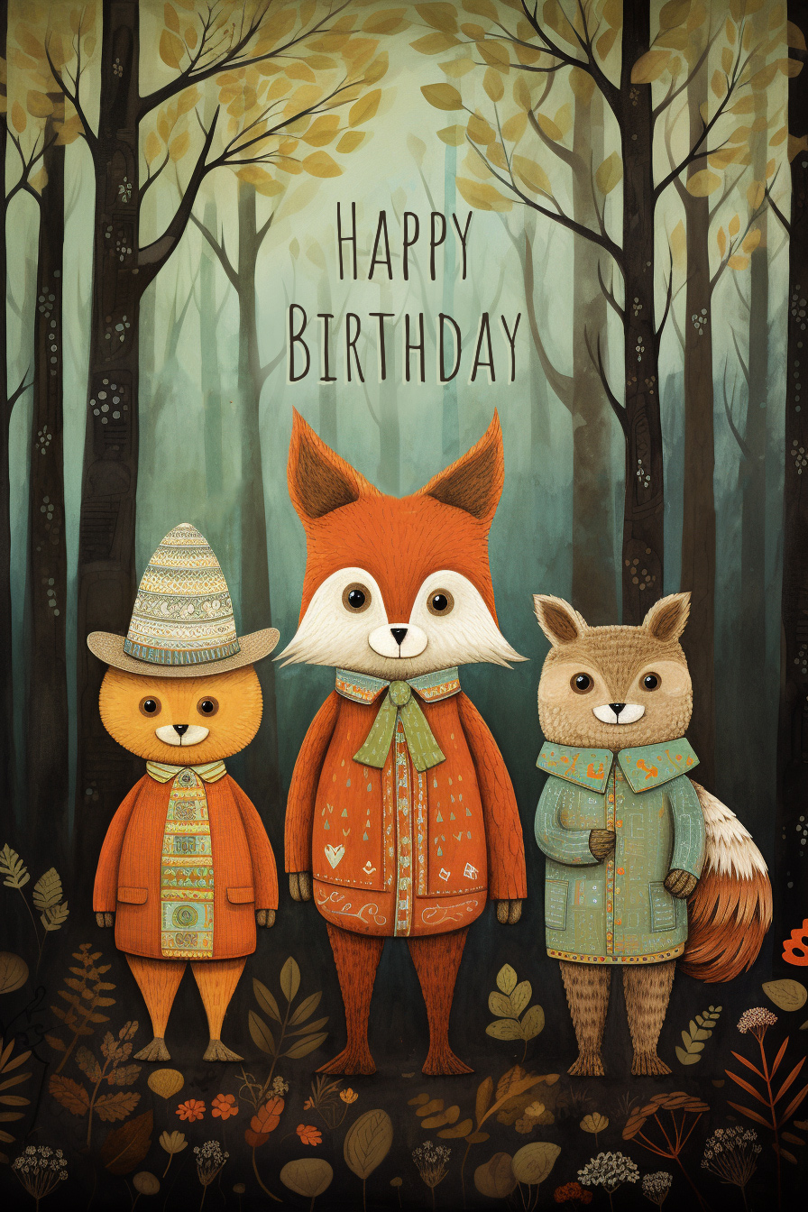 Woodland Trio ecard