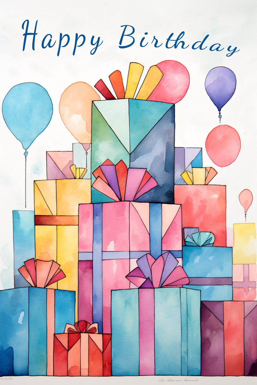 Birthday Gift Tower ecard