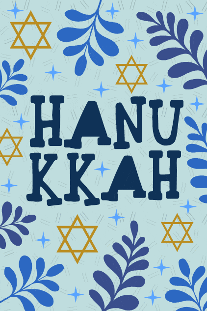 Hanukkah Leaves ecard