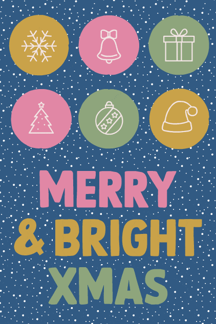 Merry And Bright Circles ecard