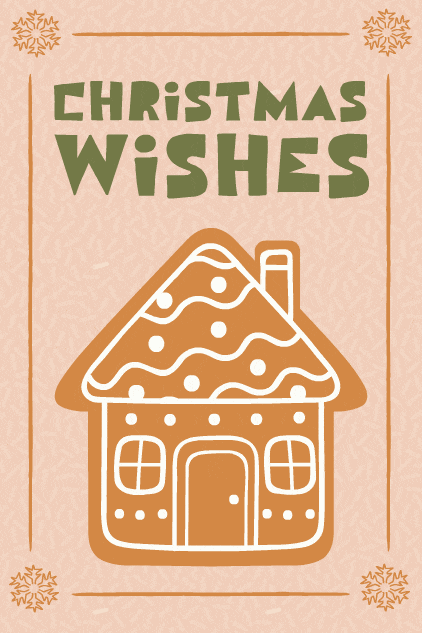 Christmas Wishes Gingerbread House ecard