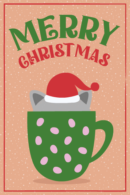 Merry Christmas Mug Cat ecard