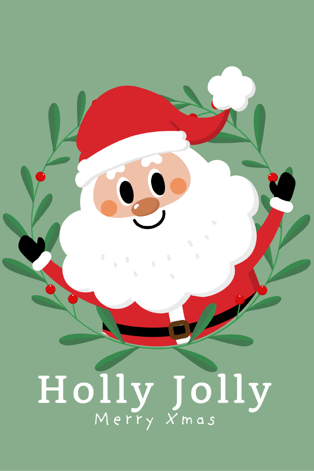 Holly Jolly Santa ecard