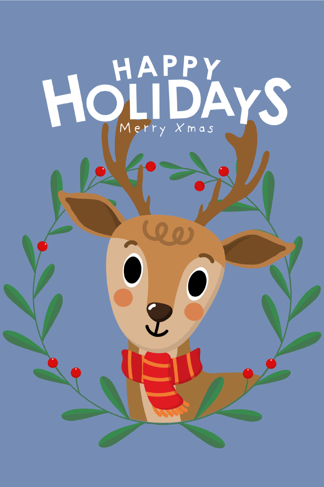Reindeer Merry Xmas ecard