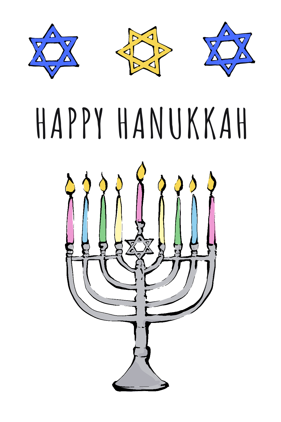Hanukkah Drawn Style ecard