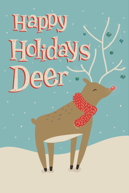 Happy Holidays Deer ecard