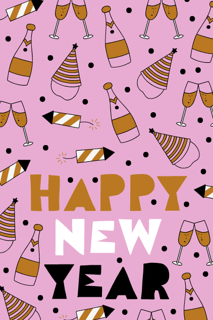 Champagne Bottle Pattern ecard