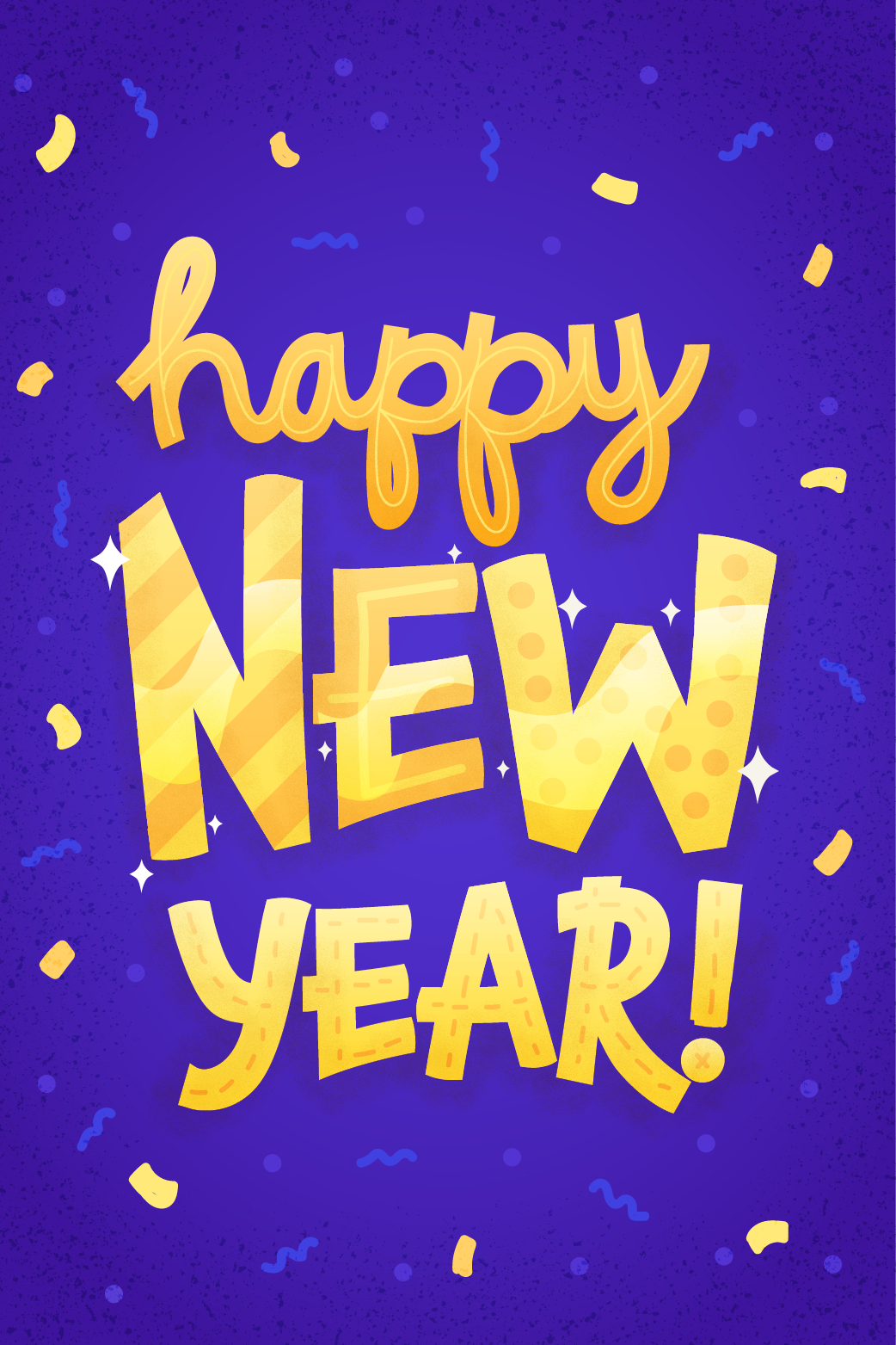 Happy New Year Confetti ecard