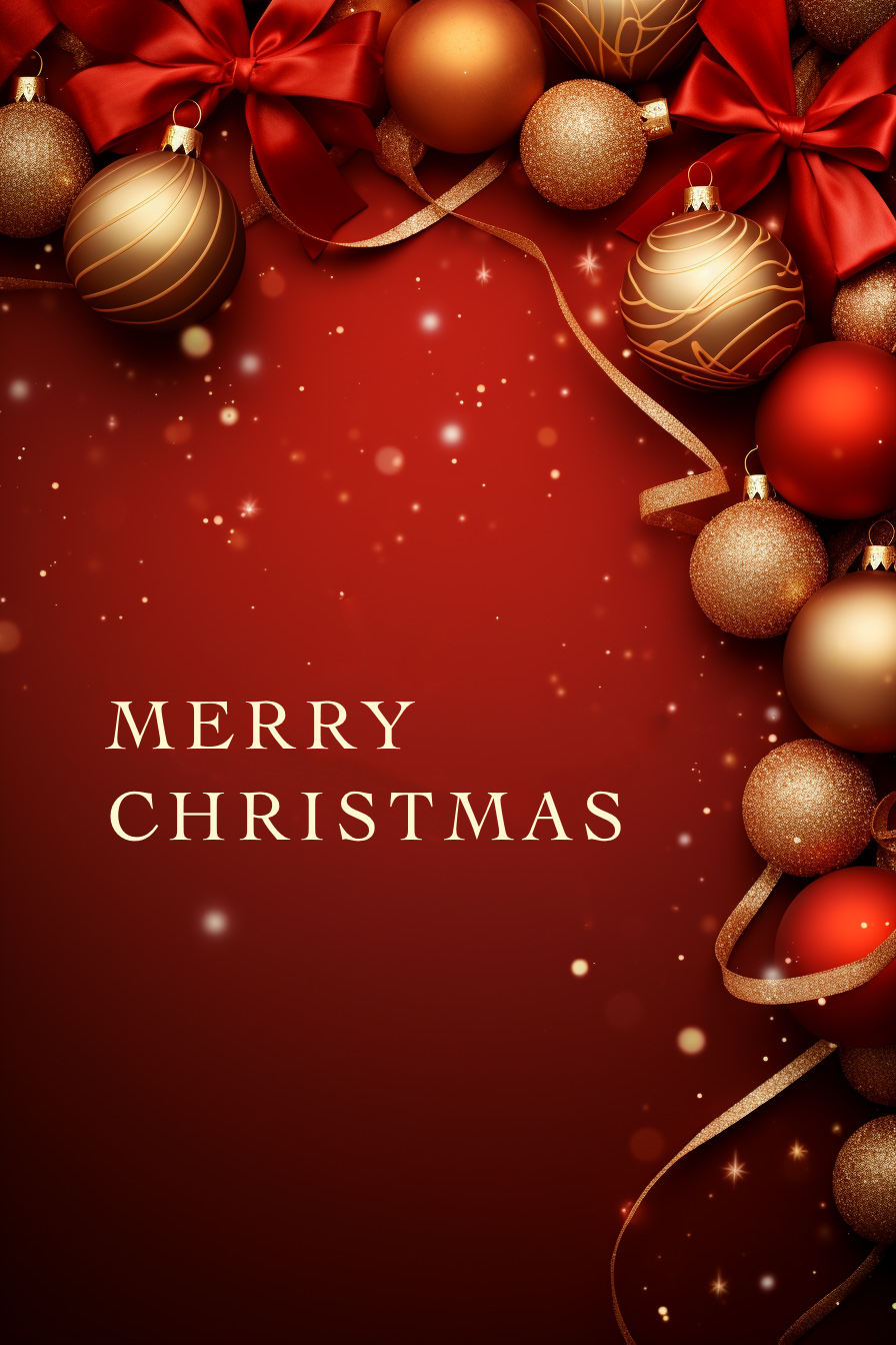 Merry Christmas Red Ornaments  ecard