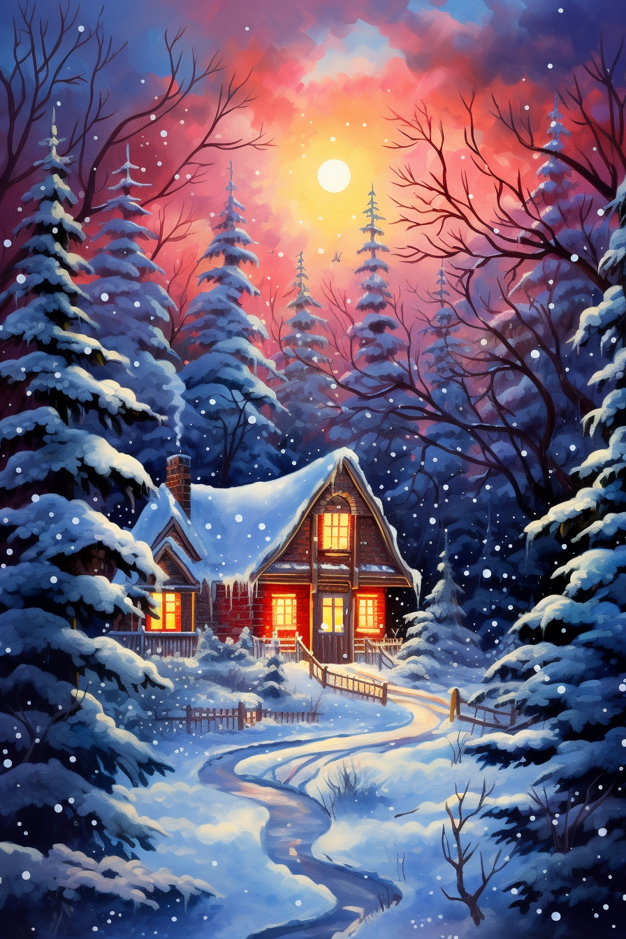 Snowy Cabin ecard