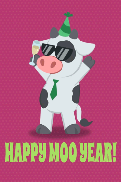 Happy Moo Year ecard