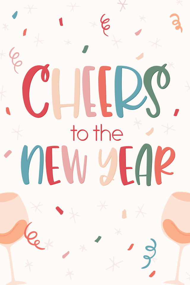 Cheers To The New Year Confetti ecard