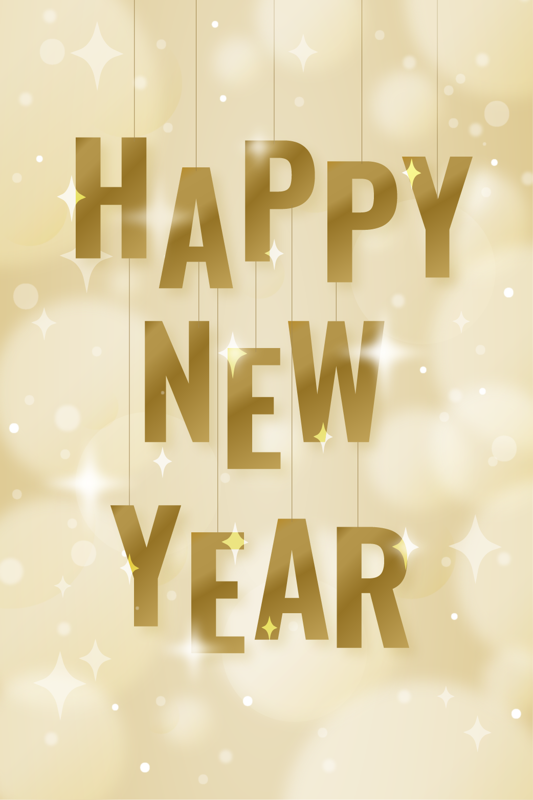 Happy New Year Golden ecard