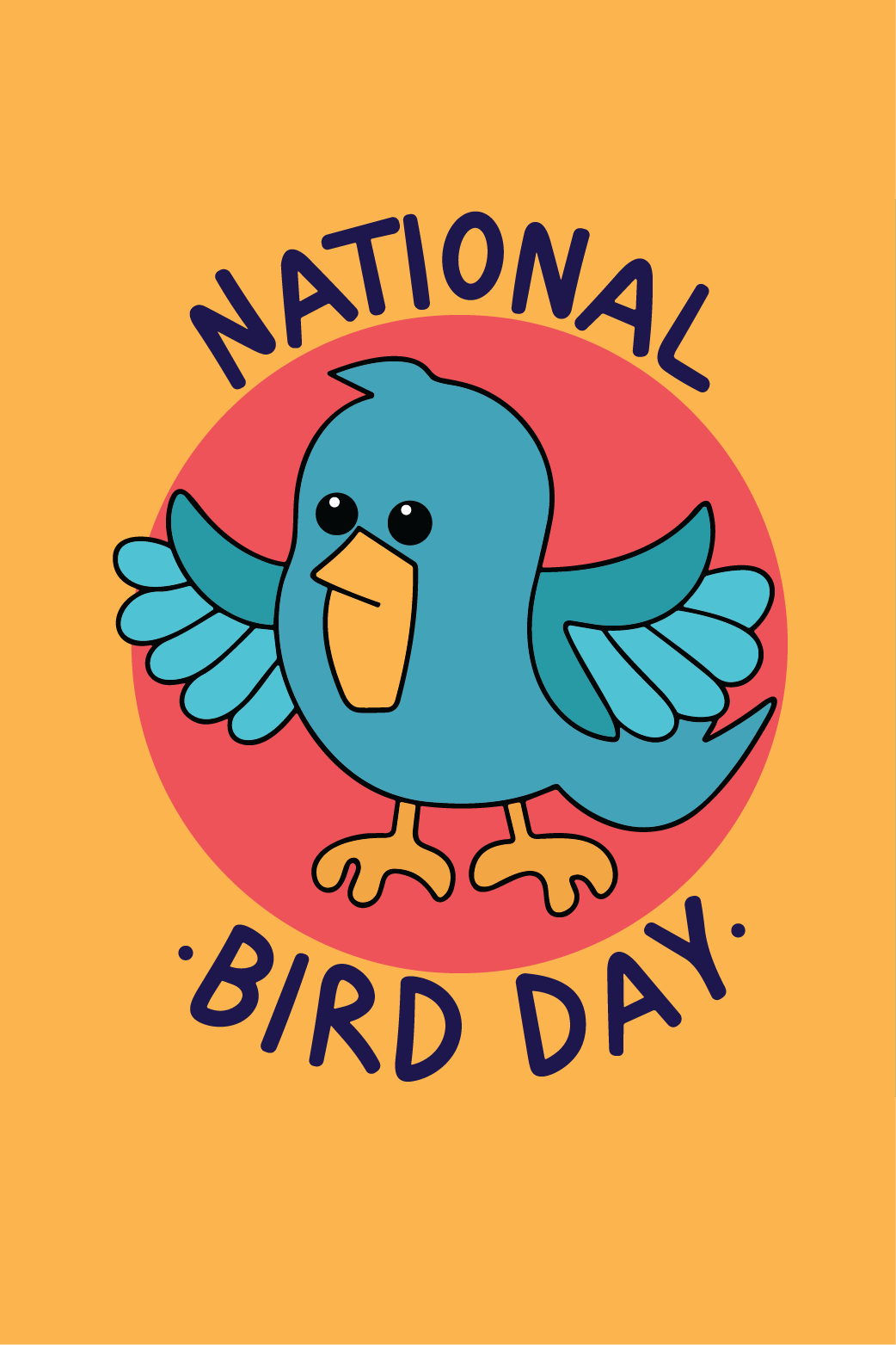 Bird Day Orange ecard