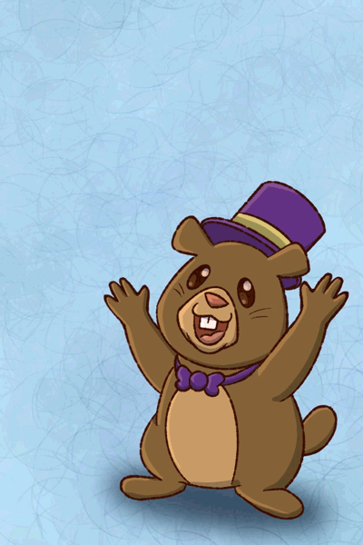 Top Hat Ground Hog Winter ecard