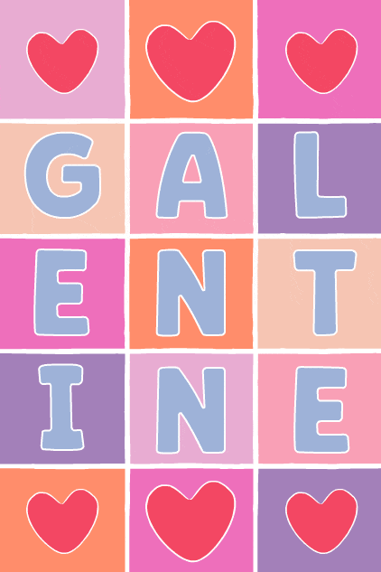 Galentine Letter Squares ecard