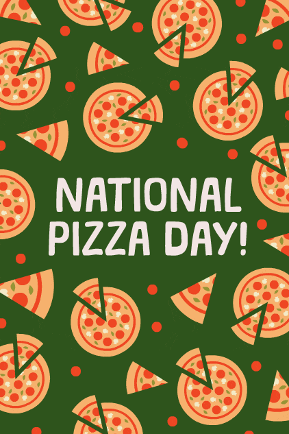 Pizza Day Circle Pattern ecard