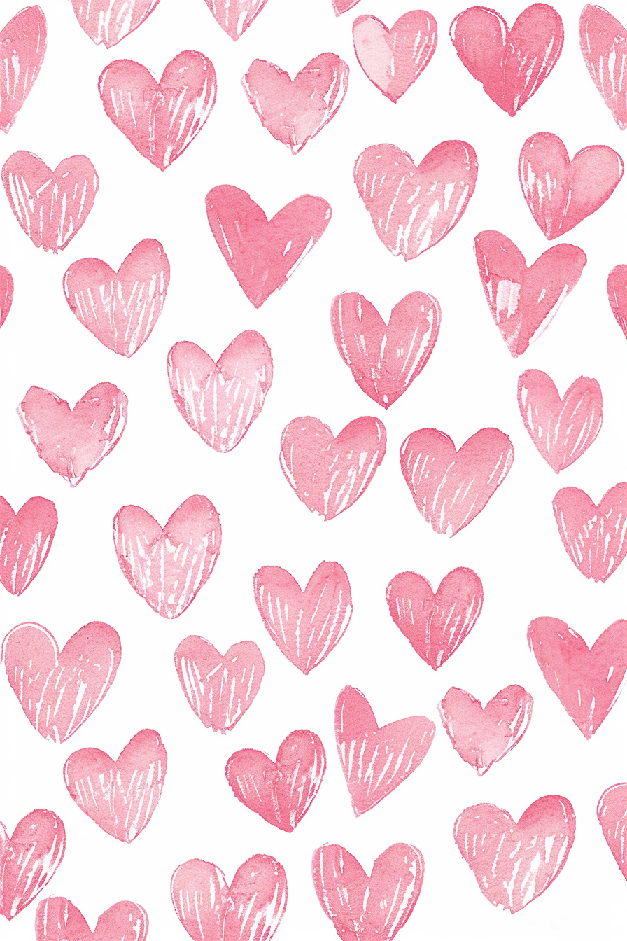 Pink Sketch Heart Pattern ecard