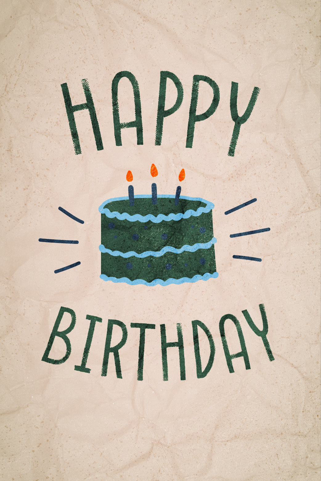Happy Birthday Green Cake ecard