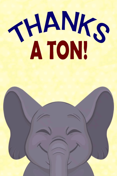 Thanks A Ton Elephant  ecard