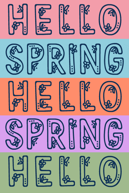 Hello Spring Stripes ecard
