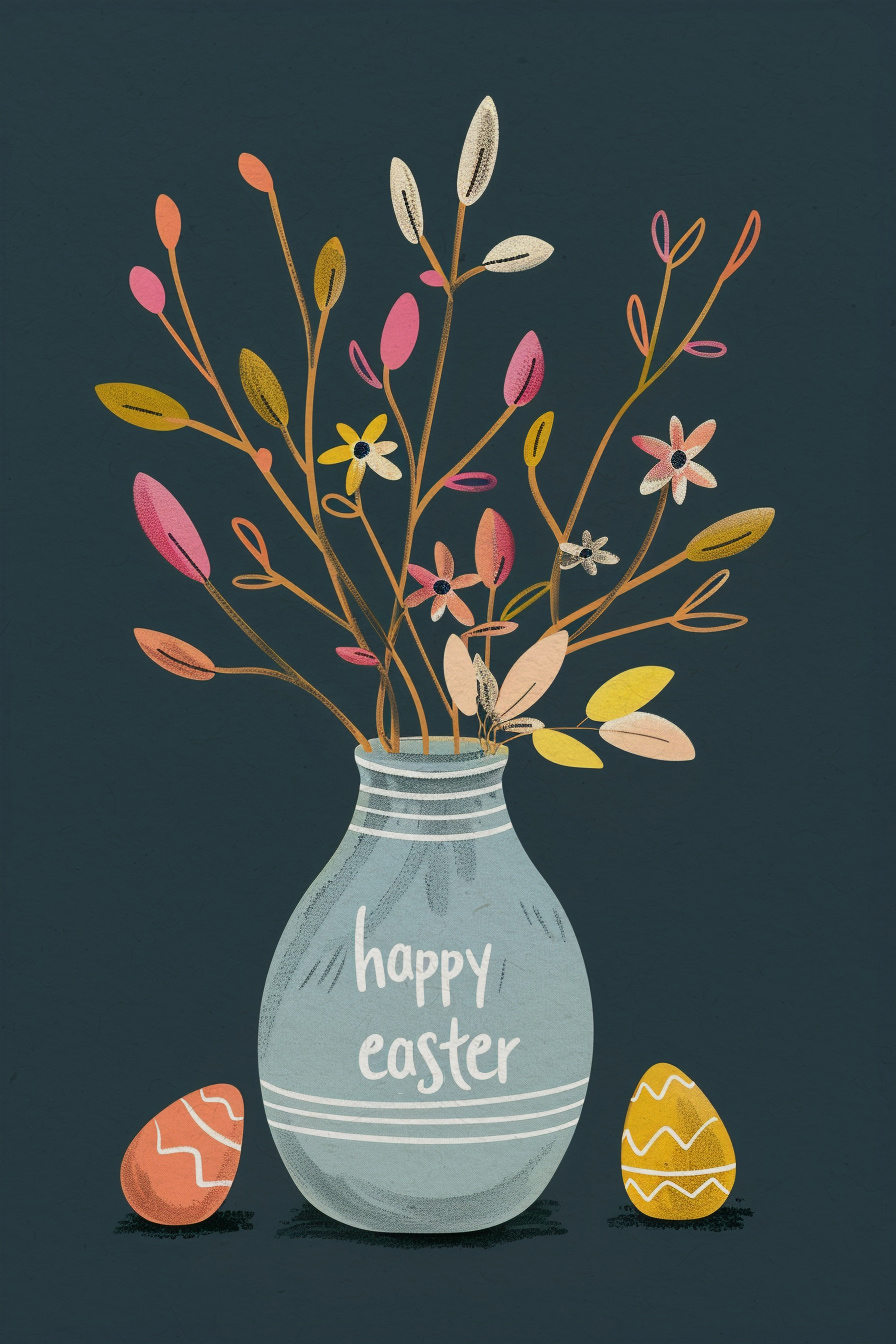 Happy Easter Vase ecard