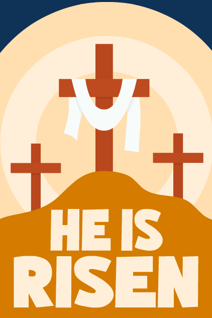 3 Crosses He Is Risen ecard