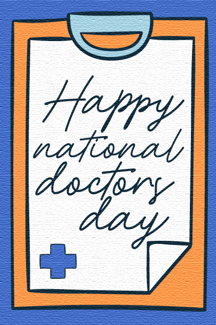 Happy National Doctors Day Clip Board ecard