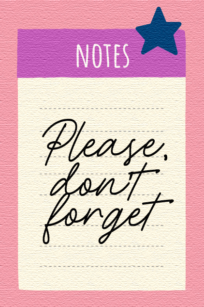 Notes Please Don't Forget ecard