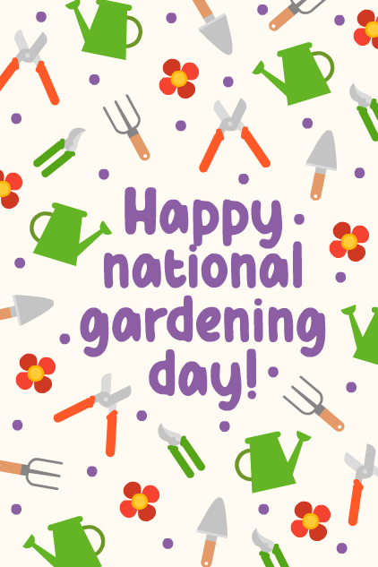 Pattern Gardening Day ecard