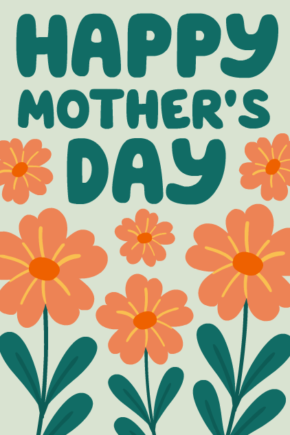 Orange Flowers Mothers Day ecard