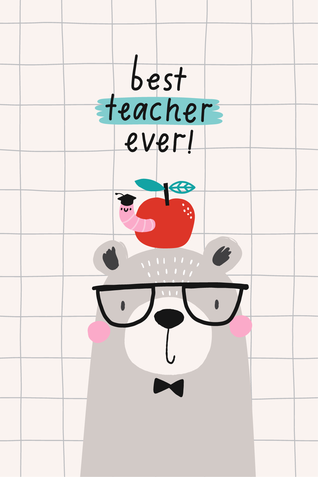 Best Teacher Ever Bear ecard