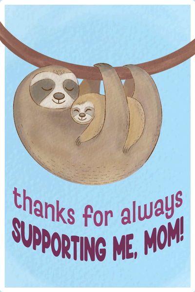 Sloth Support ecard