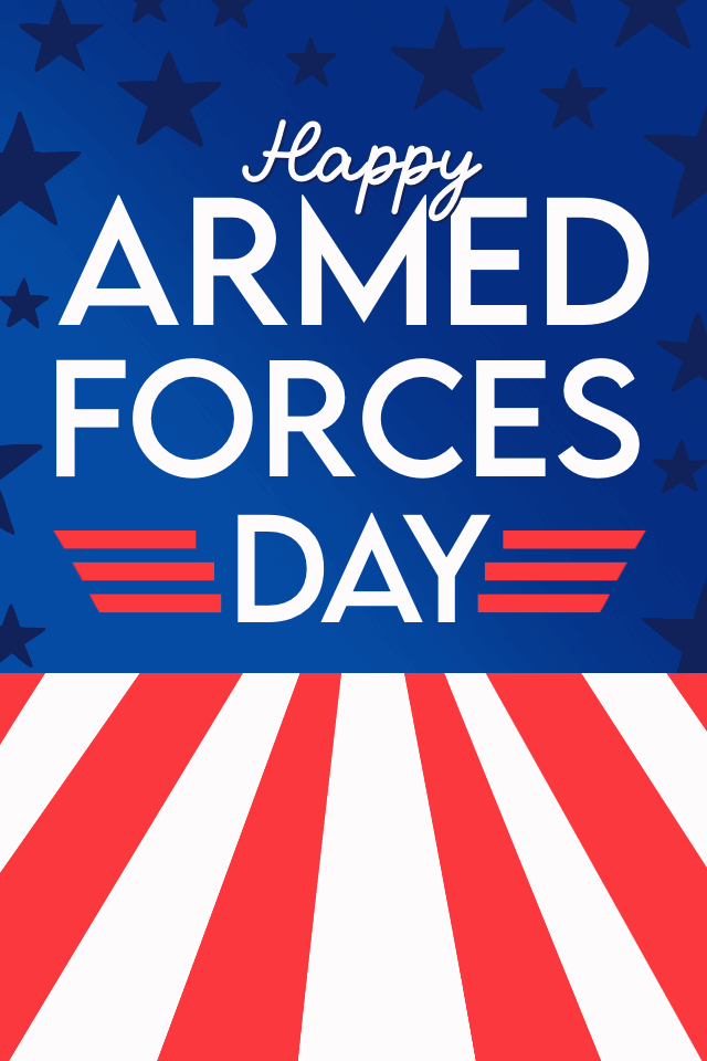 Stripes And Stars Armed Forces Day ecard