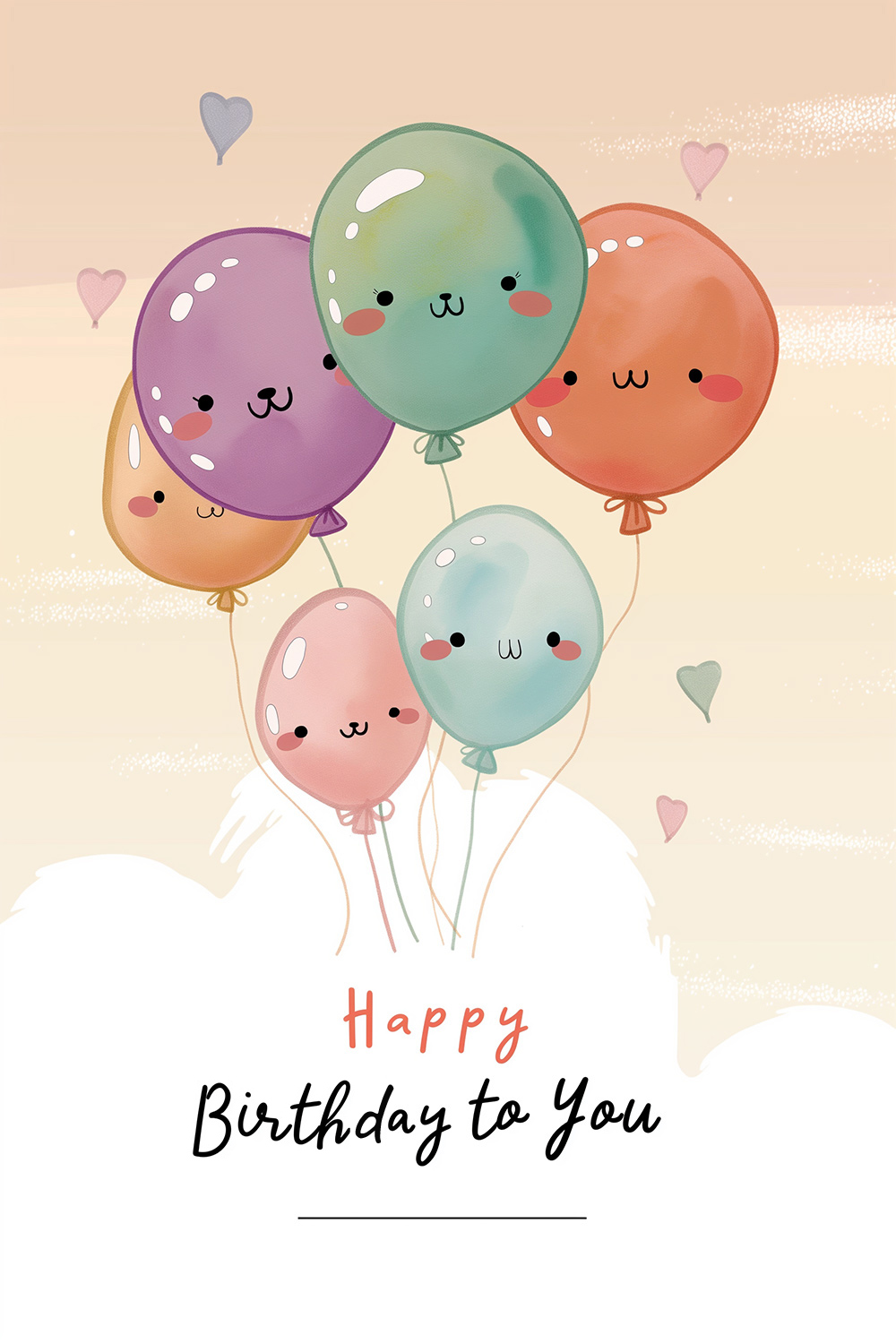 Cute Balloons Happy Birthday ecard