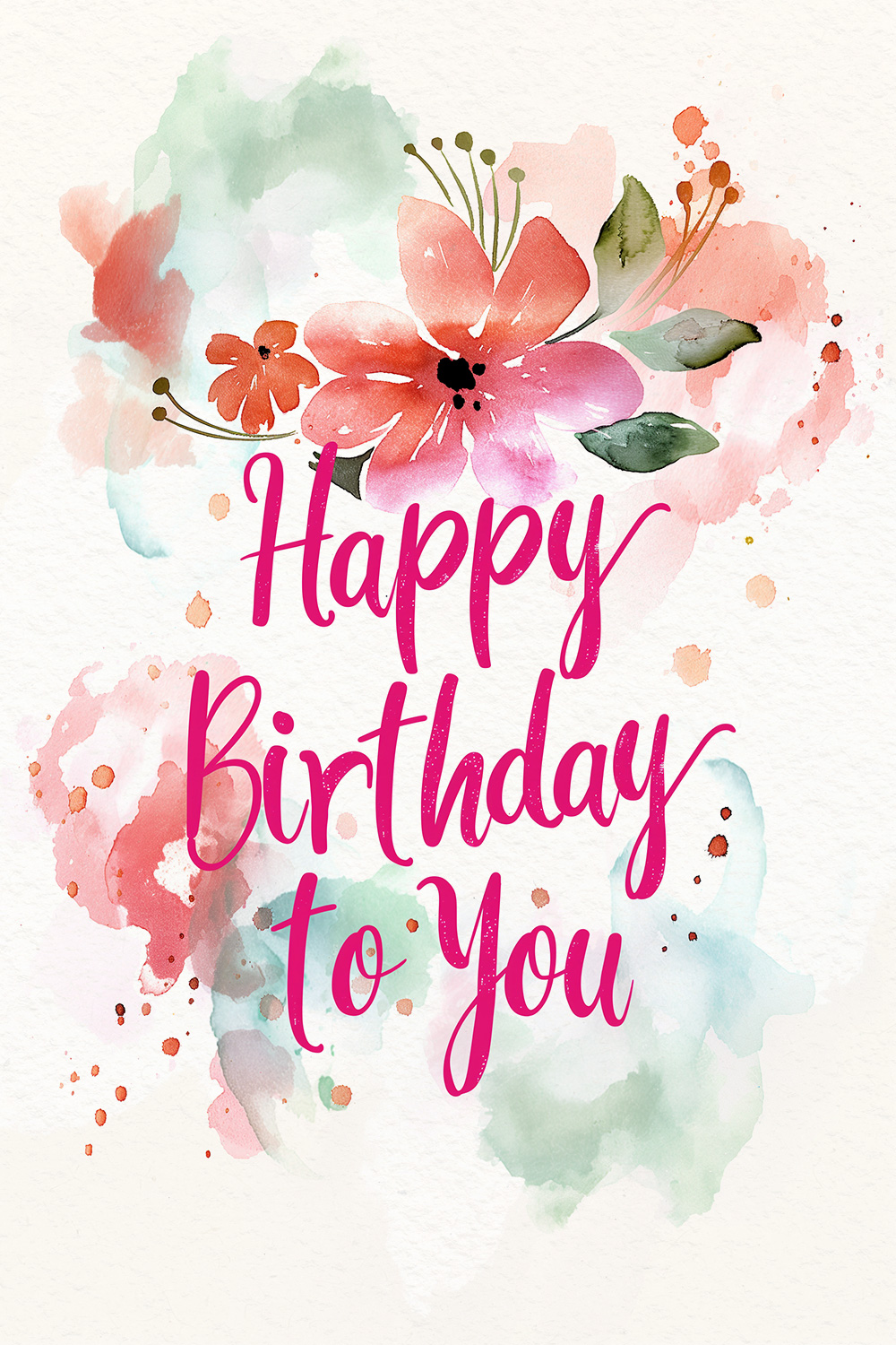 Flowers Happy Birthday To You ecard