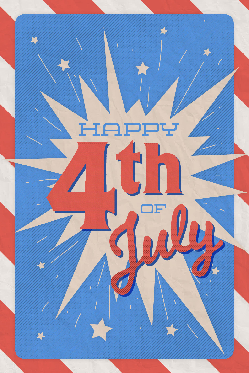 Happy Fourth Of July Vintage ecard
