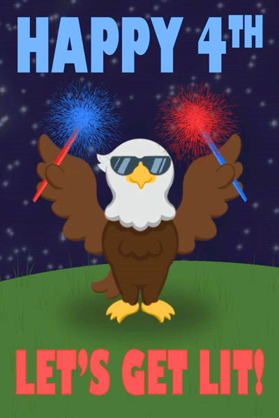 Happy 4th Let's Get Lit ecard