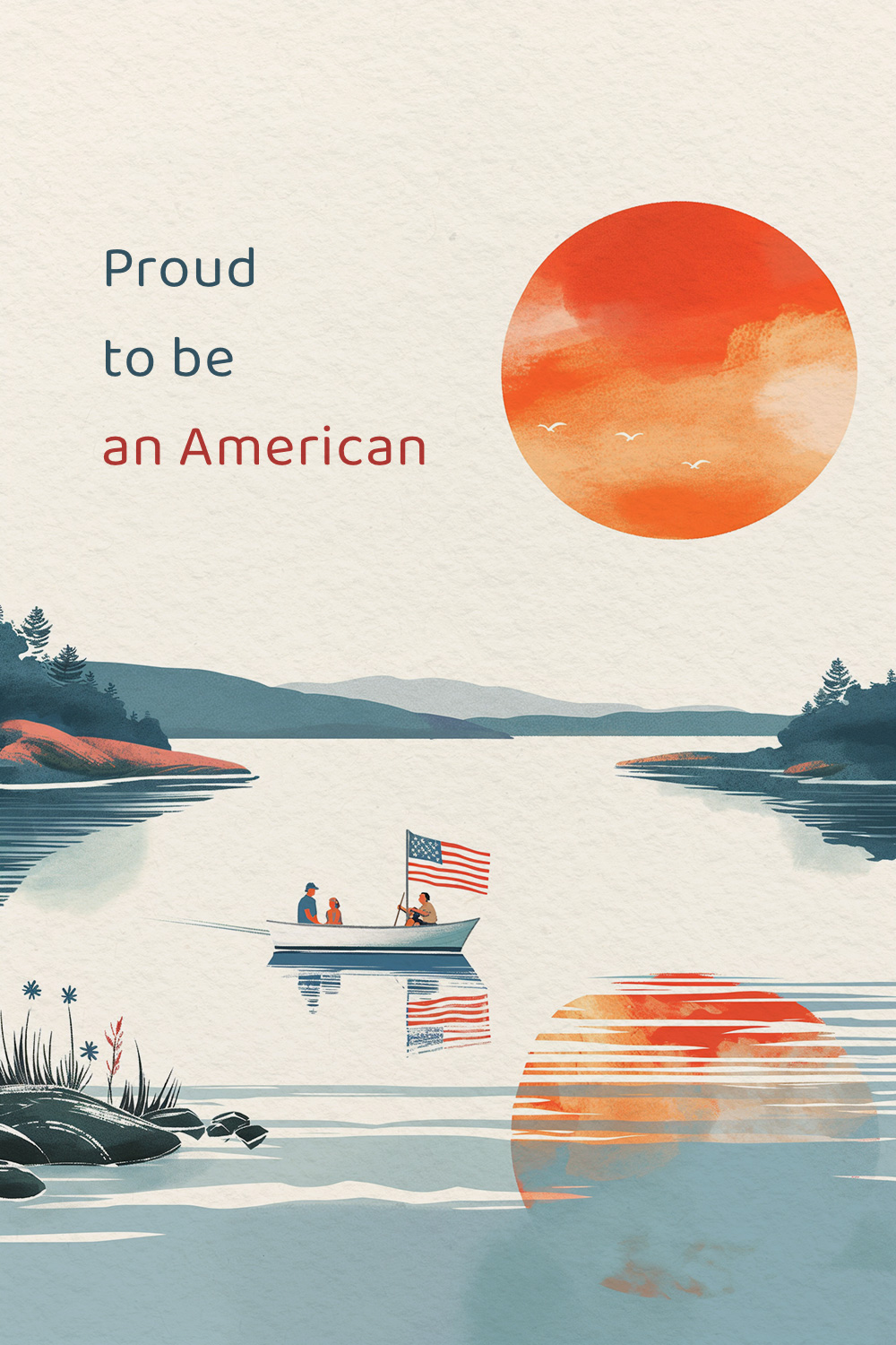 Proud To Be An American Boat ecard